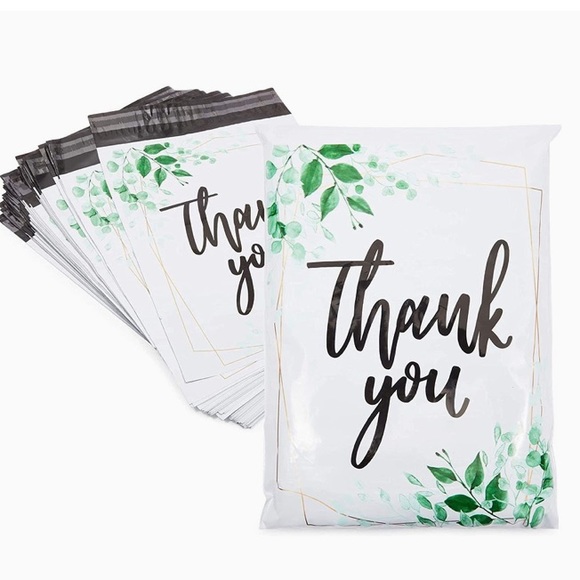 3/$20📦 10 POLY MAILER 10x13” botanical thank you + FREE matching stickers! - Picture 2 of 6